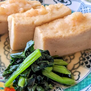 高野豆腐とえびのすり身の煮物